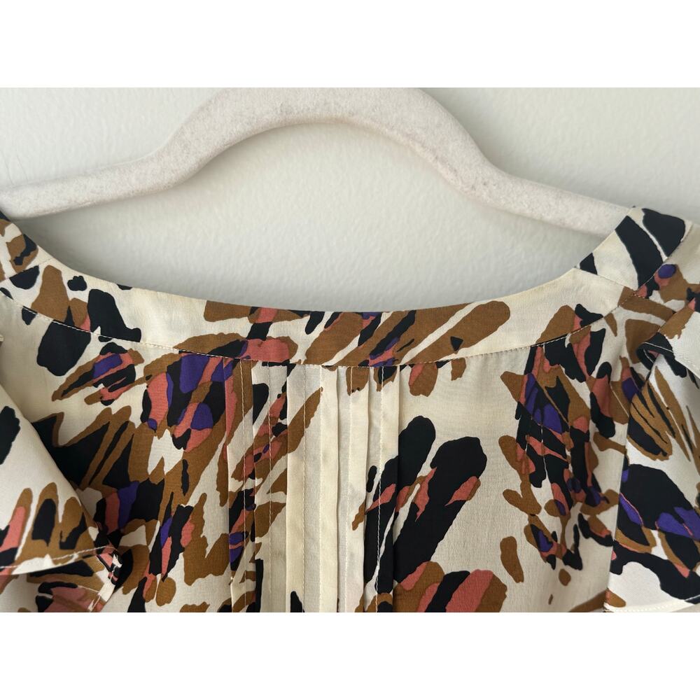 Tibi Short Sleeve Colorful Flutter Sleeve Blouse … - image 5